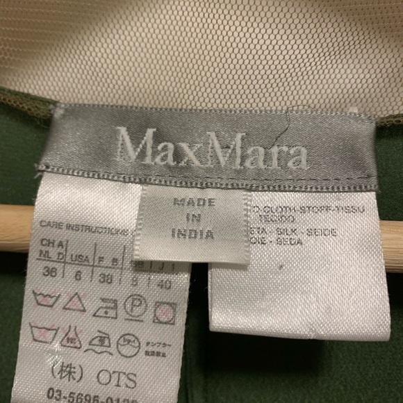 Max Mara green silk top, size 6 US - Picture 4 of 6